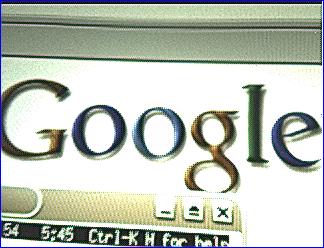 Google logo via Quickcam Messenger.